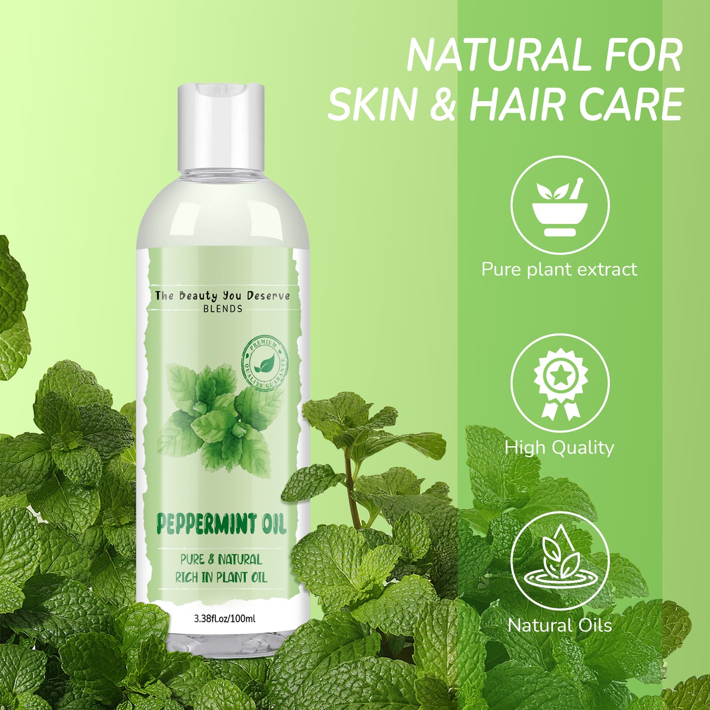 Grocerism 100% Pure Natural Peppermint Essential Oil - Premium Grade for Diffusers, Skin, Aromatherapy & Massage - Essential Oil - 100ml