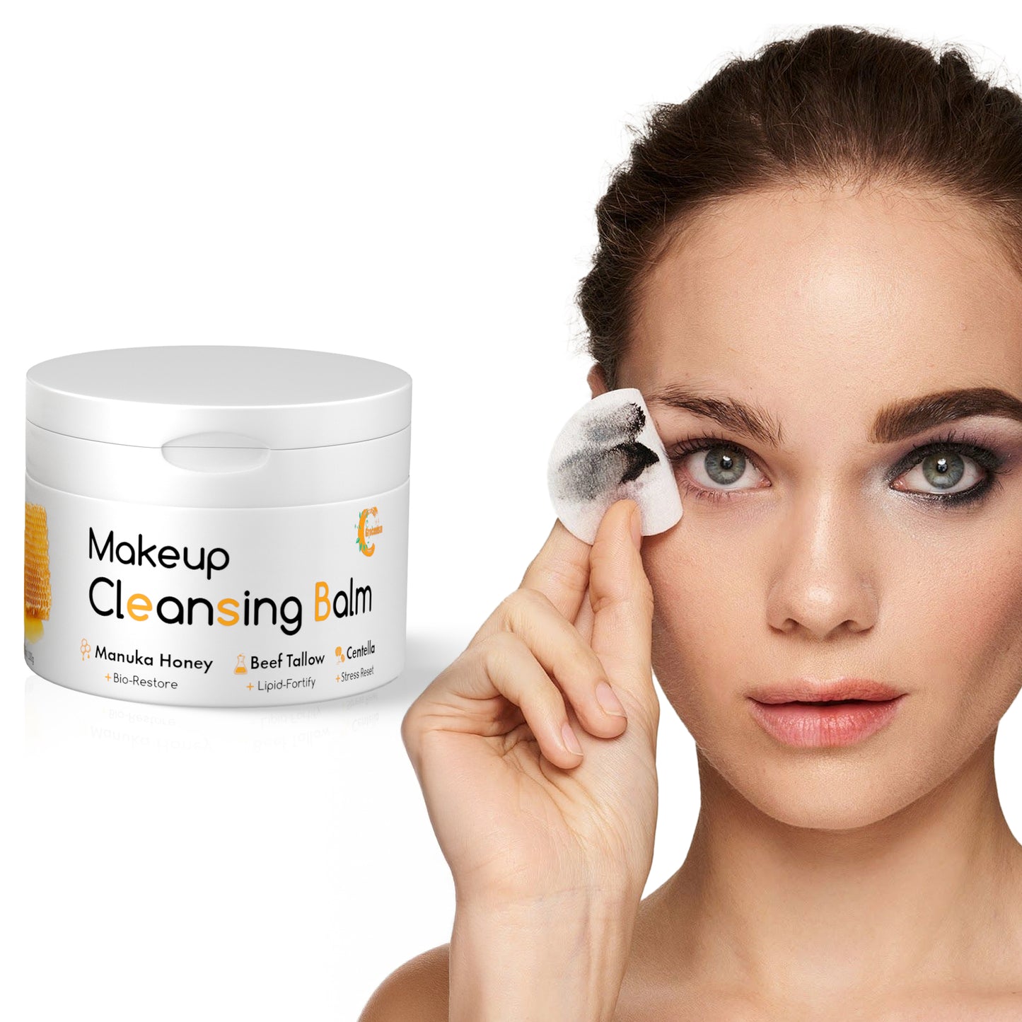 Grocerism Makeup Cleasing Balm- Manuka Honey Makeup Remover + Oil Based Cleanser - Gentle Exfoliating Double Cleanser - Melts From Balm to Milky Lather (3.53oz / 100g)