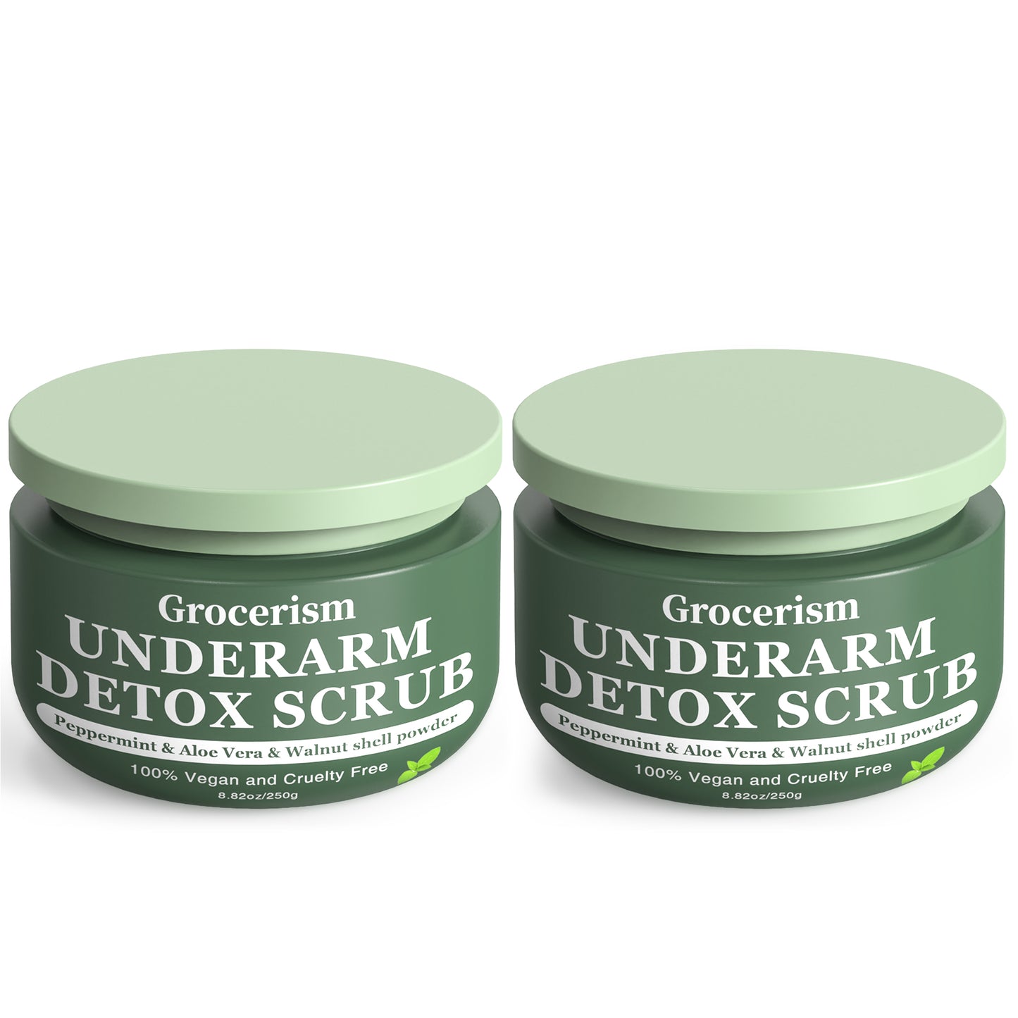 Grocerism Armpit & Body Scrub - Peppermint & Aloe Vera, Exfoliates & Deodorizes - 8.82 oz