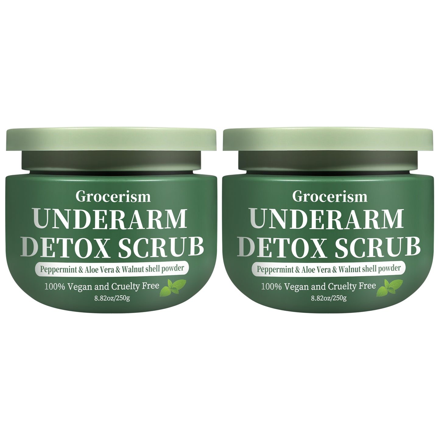 Grocerism Armpit & Body Scrub - Peppermint & Aloe Vera, Exfoliates & Deodorizes - 8.82 oz