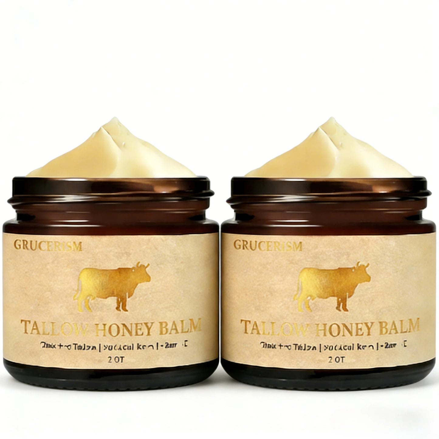 Grocerism Grass-Fed Tallow Balm - Organic Multi-Purpose Face & Body Butter for Sensitive Skin - Non-Greasy, Non-Comedogenic (2oz)