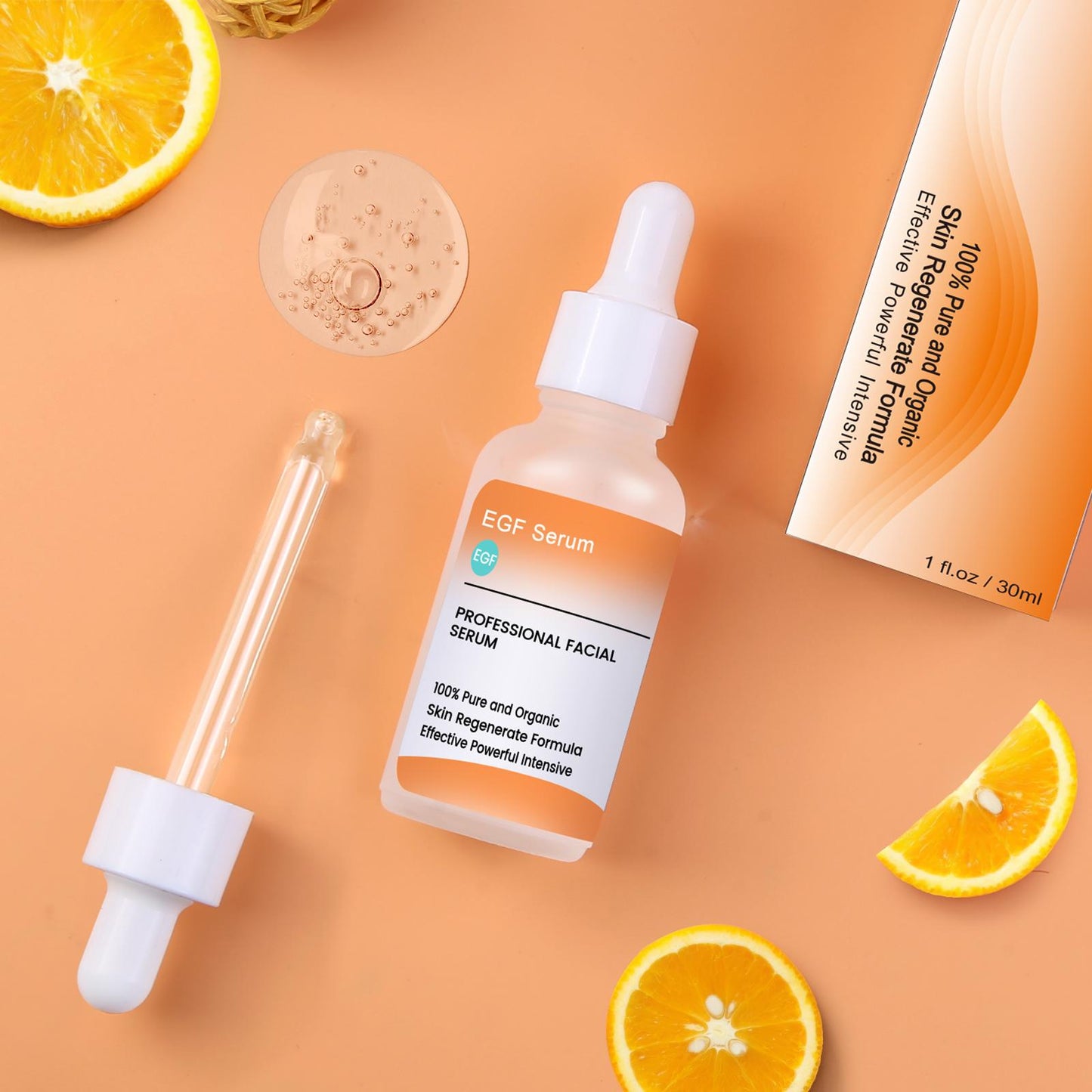 Grocerism EGF Serum - Skin Growth Factor for Tone Improvement, Wrinkle Fading, Moisturizing & Hyperpigmentation Correction - Facial Serum - 30ml