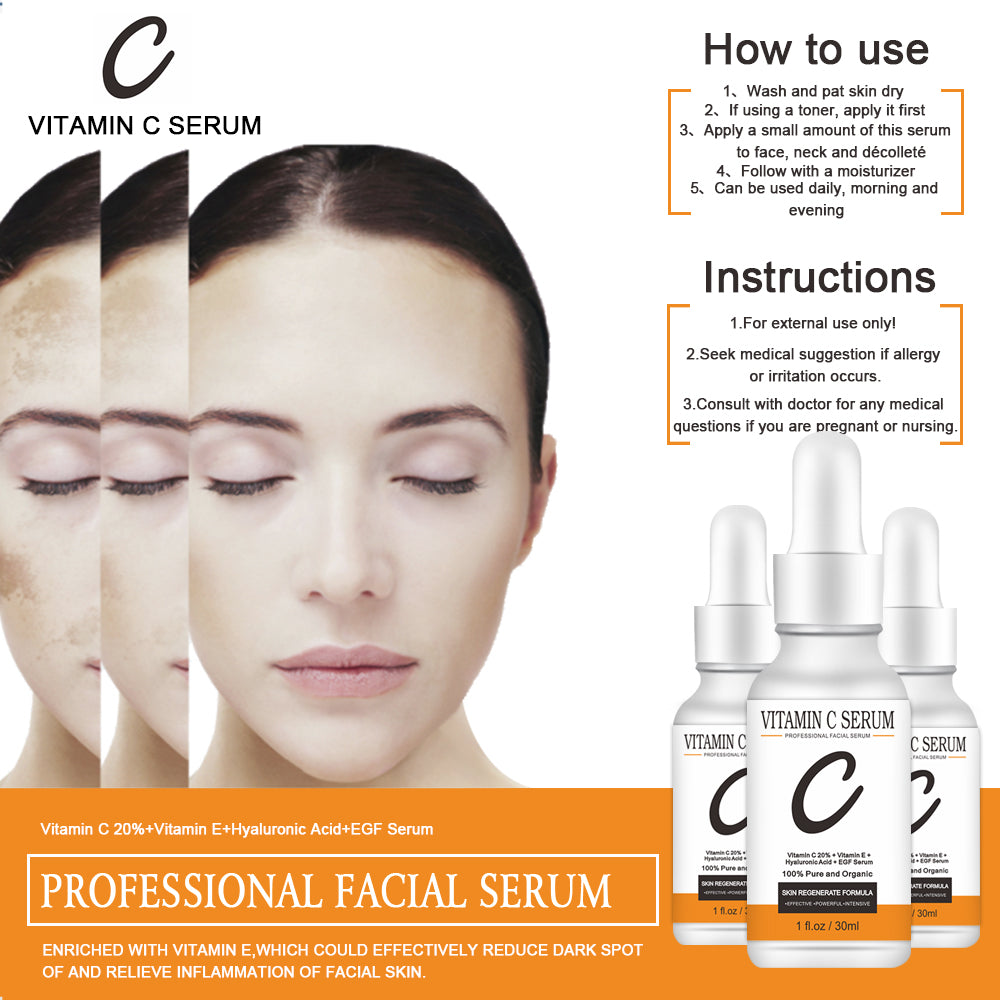 Grocerism 20% Vitamin C & 1.5% Vitamin E Serum for Dark Spot Corrector, Hydrating & Gentle Skin Repair - Facial Serum - 30ml