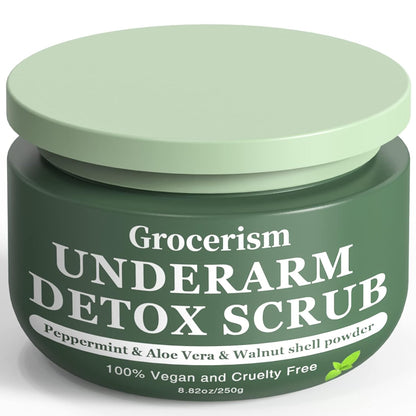 Grocerism Armpit & Body Scrub - Peppermint & Aloe Vera, Exfoliates & Deodorizes - 8.82 oz