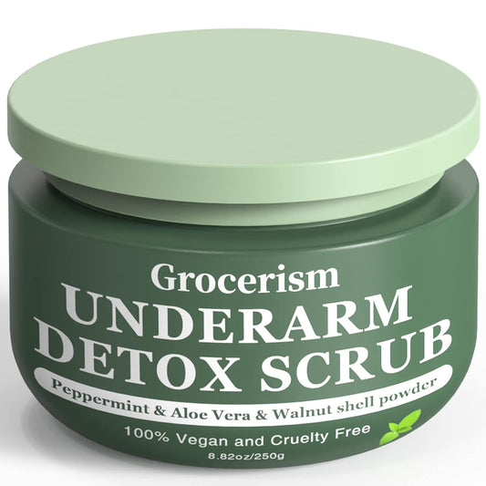 Grocerism Armpit & Body Scrub - Peppermint & Aloe Vera, Exfoliates & Deodorizes - 8.82 oz