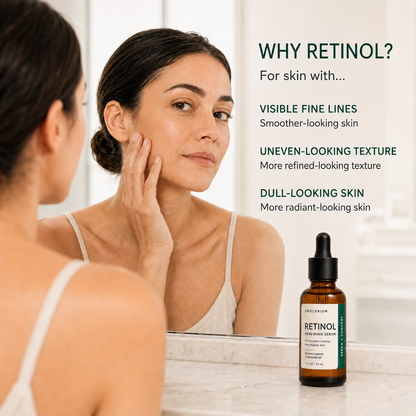 Retinol Renewing Serum for Face, 5% Niacinamide with Ceramide NP & Squalane, Hydrating Anti‑Aging Facial Serum for Fine Lines & Dull Skin 1 fl oz