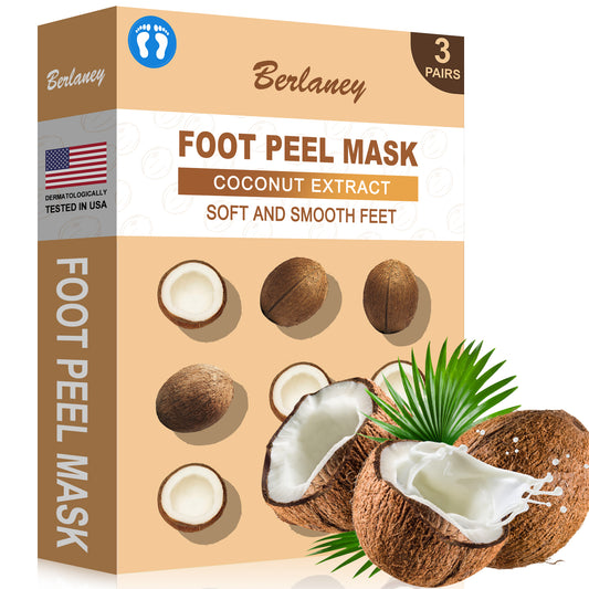 Moisturizing Foot Mask with Coconut, Softens Calluses, Treats Cracked Heels, Soothing & Hydrating