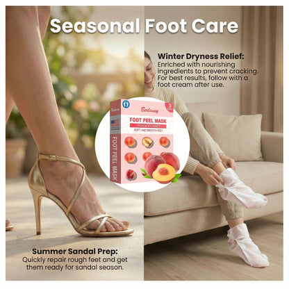 Berlaney Foot Peel Mask, 3 Pairs/Box, Gentle Exfoliation for Rough Feet, Dry Cracked Heels Repair, Unisex Fit, At-Home Foot Spa Care