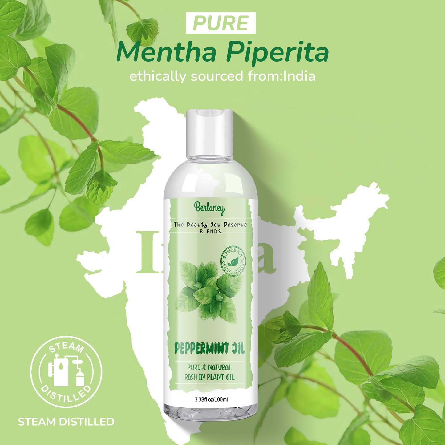 MAJESTIC PURE Peppermint Essential Oil with Glass Dropper | 100% Pure and Natural Peppermint Oil | Premium Grade Essential Oils for Diffusers, Skin, Aromatherapy, Massage | 3.38 Fl Oz