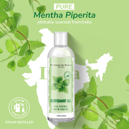 Grocerism 100% Pure Natural Peppermint Essential Oil - Premium Grade for Diffusers, Skin, Aromatherapy & Massage - Essential Oil - 100ml
