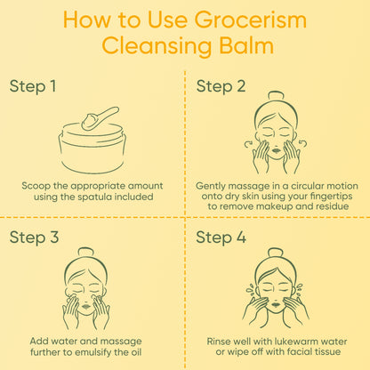 Grocerism Makeup Cleasing Balm- Manuka Honey Makeup Remover + Oil Based Cleanser - Gentle Exfoliating Double Cleanser - Melts From Balm to Milky Lather (3.53oz / 100g)