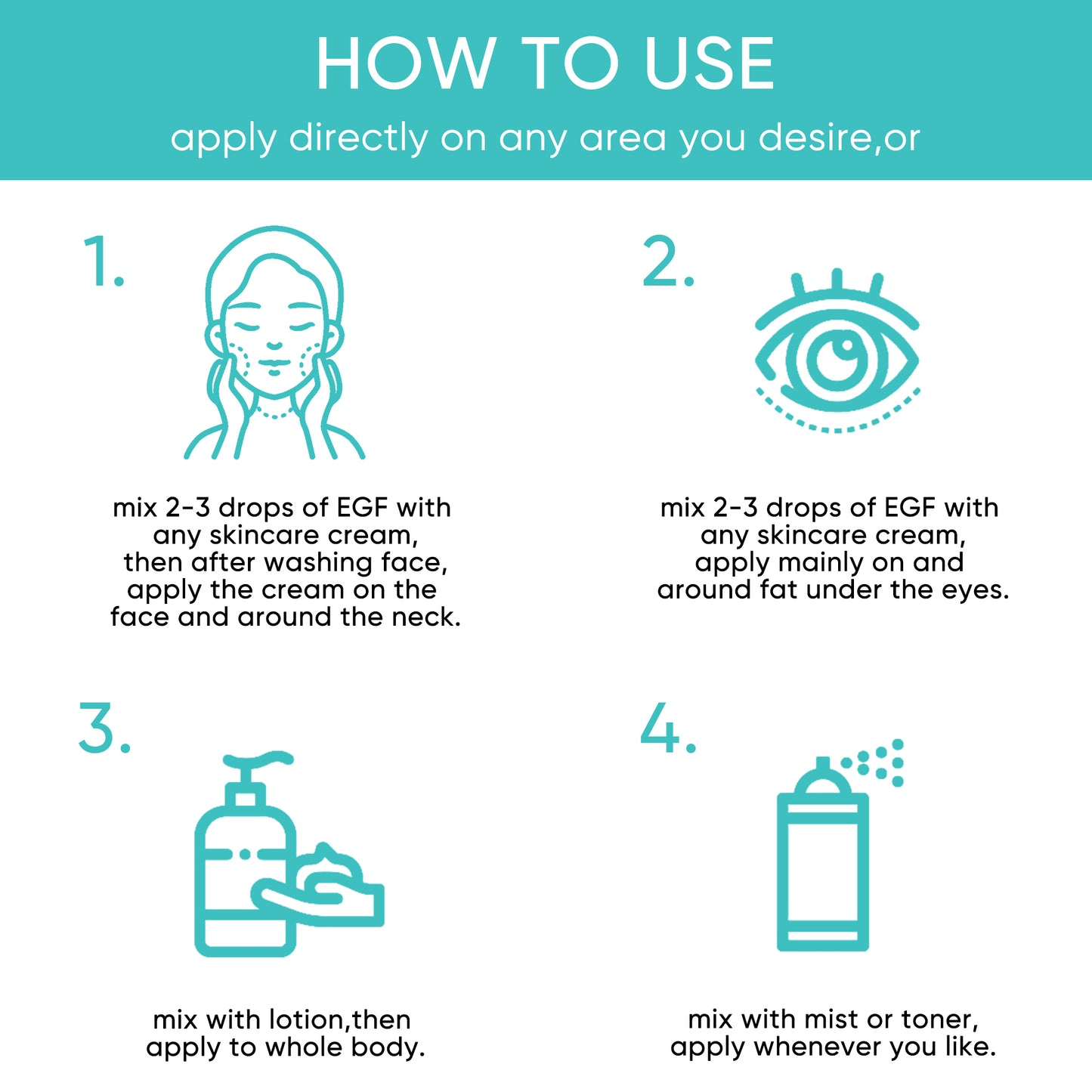 EGF Serum Epidermal Growth Factor 1 Fl. Oz.