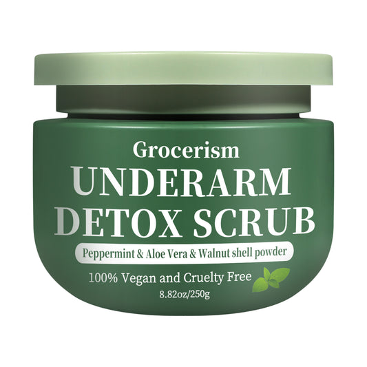 Grocerism Armpit & Body Scrub - Peppermint & Aloe Vera, Exfoliates & Deodorizes - 8.82 oz
