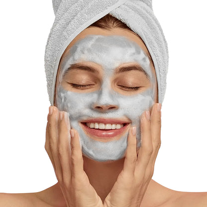 Grocerism Facial Clay Mask Set-Turmeric Clay Mask, Bubble Clay Mask & Facial Brightening Cream with Vitamin C for Pore Cleansing, Dark Spots & Brightening