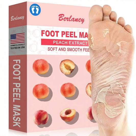 Berlaney Foot Peel Mask, 3 Pairs/Box, Gentle Exfoliation for Rough Feet, Dry Cracked Heels Repair, Unisex Fit, At-Home Foot Spa Care