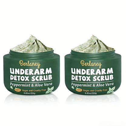 Berlaney Armpit & Body Detox Scrub-Natural Exfoliating Scrub with Shea Butter & Coconut for Odor Removal, Deep Cleansing-8.82oz