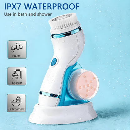 Facial Cleansing Brush IPX6 Waterproof Heads,Electric Face Spin Brush for Exfoliating,Oil makeup, Pores， Massaging and Deep Cleansing