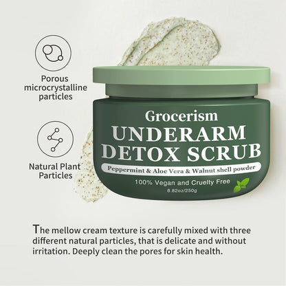 Grocerism Armpit & Body Scrub - Peppermint & Aloe Vera, Exfoliates & Deodorizes - 8.82 oz