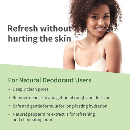 Body Scrub and Armpit Scrub 8.8oz || with Peppermint and Aloe Vera for Odors Removing, Exfoliating, Moisturizing, Smoothen and Tighten, Also Underarm Detox for Legs, Knee, Feet, Arms and Hands