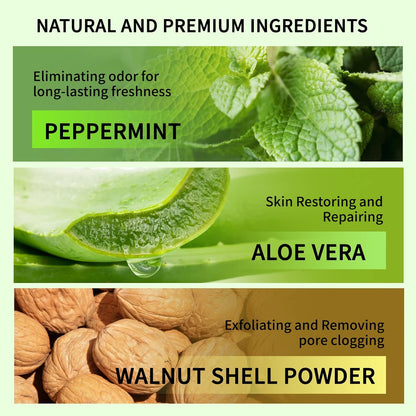 Grocerism Armpit & Body Scrub - Peppermint & Aloe Vera, Exfoliates & Deodorizes - 8.82 oz
