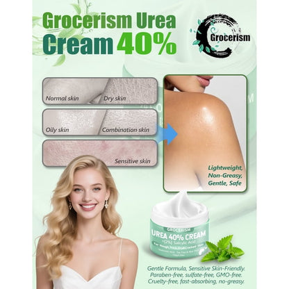Urea Cream 40 Percent for Feet Plus Salicylic Acid 5.29 oz Foot Cream, with Hyaluronic Acid, Tea Tree,and Aloe Vera for Deep Moisturizes