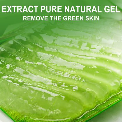 Aloe Vera Gel - 99% Pure Organic - Soothes sunburn and hydrates face, body, scalp and hair - Calms and moisturizes after sun exposure