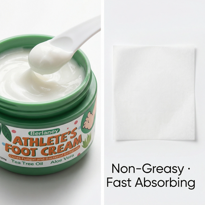 Berlaney Athlete Foot Cream - Tea Tree & Aloe, Itch & Fungal Relief, Dry Cracked Heel Repair, 8.82oz