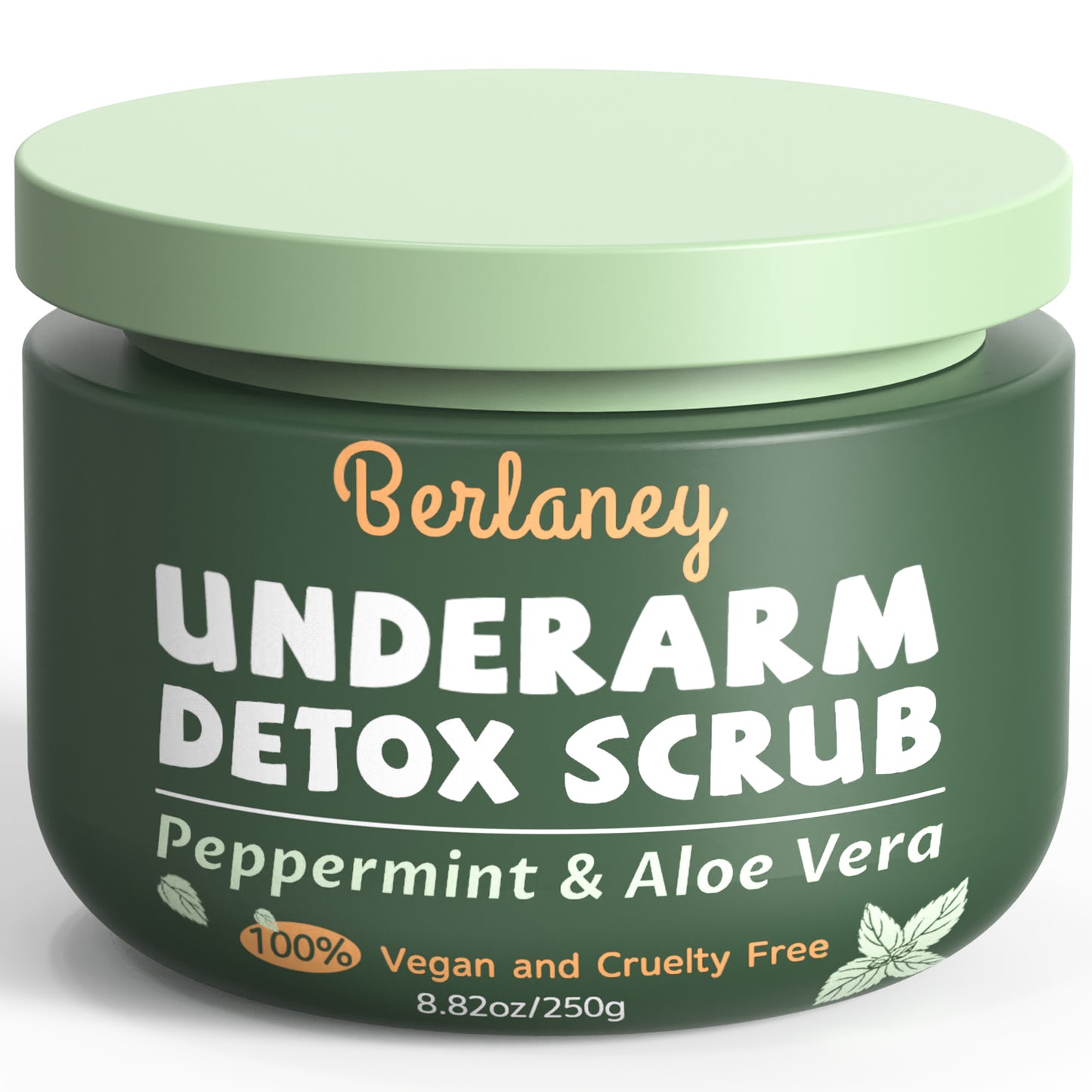 Berlaney Armpit & Body Detox Scrub-Natural Exfoliating Scrub with Shea Butter & Coconut for Odor Removal, Deep Cleansing-8.82oz