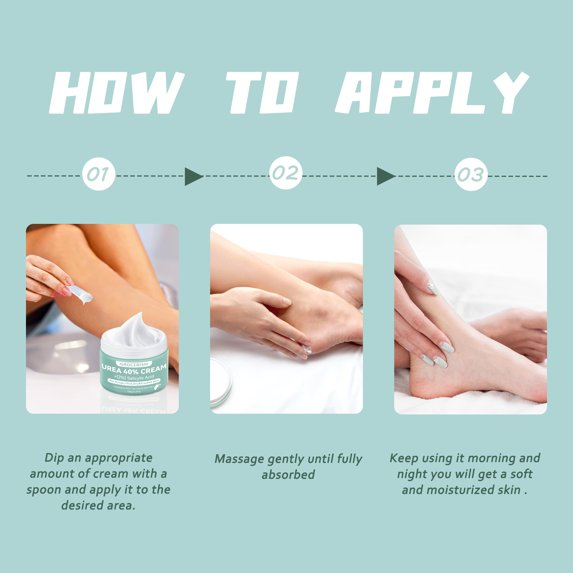 2 Packs Urea Cream 40 Plus Salicylic Acid 5.30 oz || Foot Cream and Hand Cream, with Hyaluronic Acid, Tea Tree, and Aloe Vera, Callus Remover and Cracked Heel Repair Care