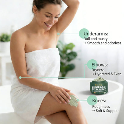 Berlaney Armpit & Body Detox Scrub-Natural Exfoliating Scrub with Shea Butter & Coconut for Odor Removal, Deep Cleansing-8.82oz