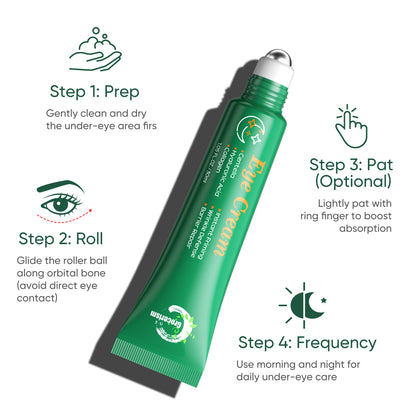 Grocerism 3-in-1 Firming Eye Cream - Centella, Hyaluronic Acid & Collagen | Dark Circles, Puffy Eyes, Wrinkle Defense | Ophthalmologist-Tested, Fragrance-Free (1.05 Fl Oz)