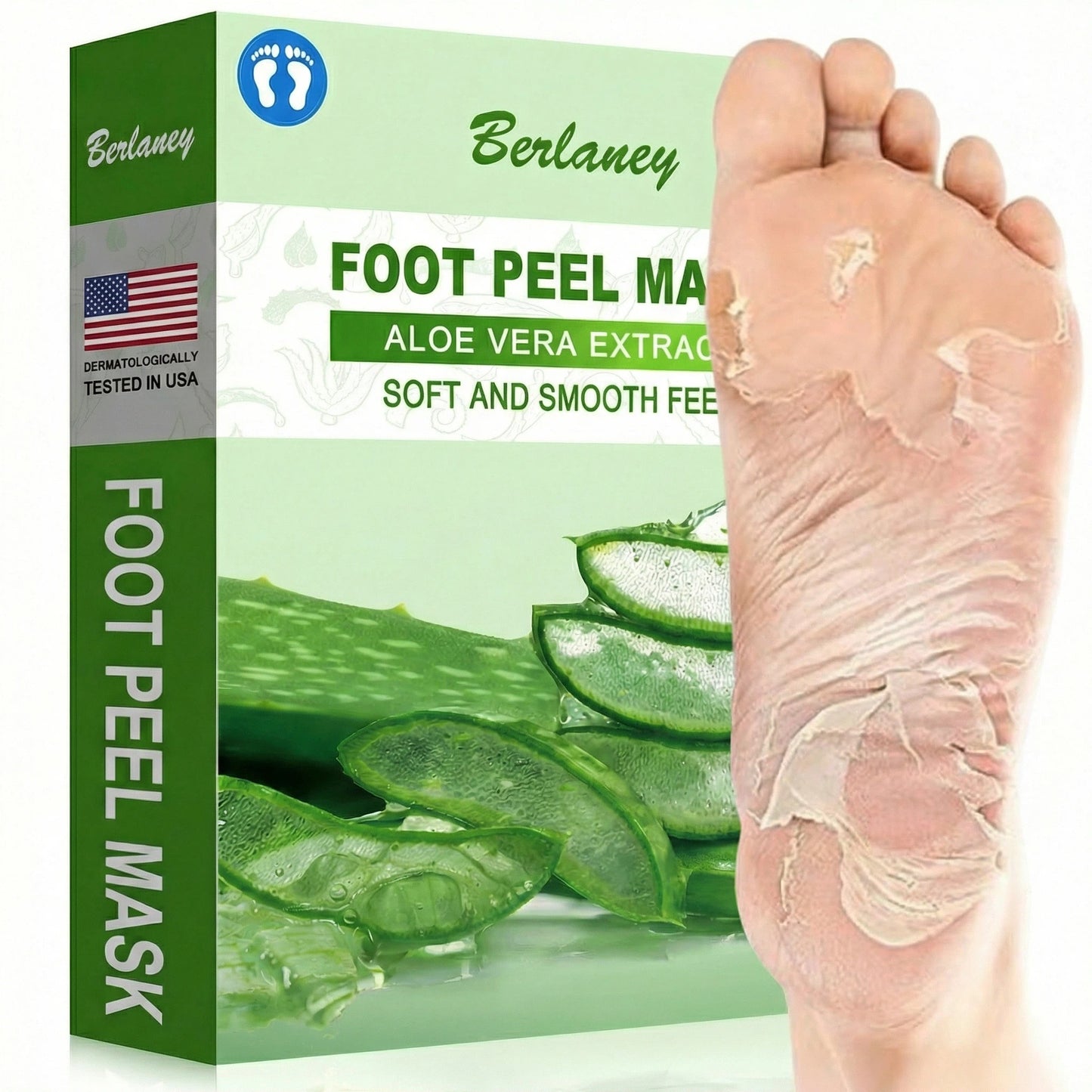 Berlaney Foot Peel Mask, 3 Pairs/Box, Gentle Exfoliation for Rough Feet, Dry Cracked Heels Repair, Unisex Fit, At-Home Foot Spa Care